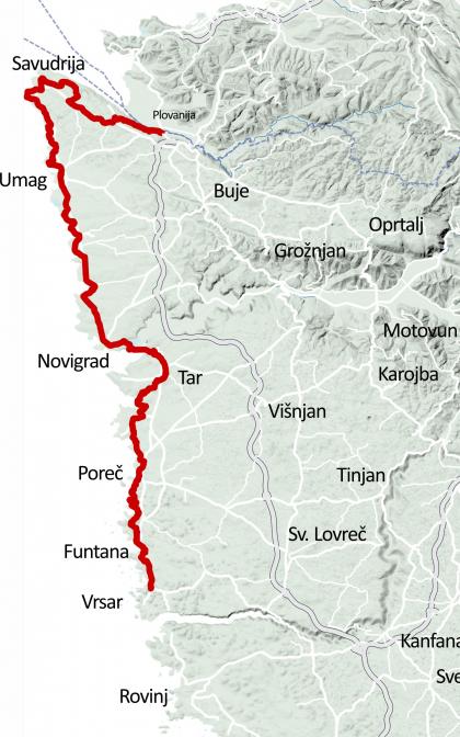 Etappenkarte: Plovanija–Vrsar