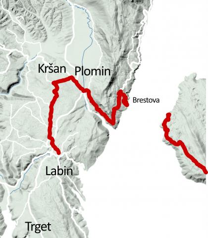 Etappenkarte: Labin–Brestova