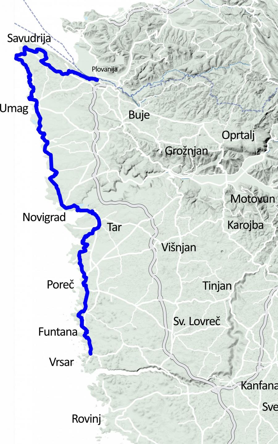 Stage map: Plovanija–Vrsar