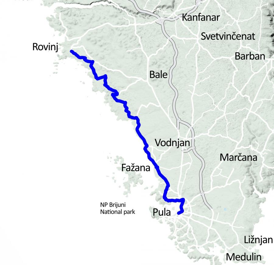 Stage map: Rovinj–Pula