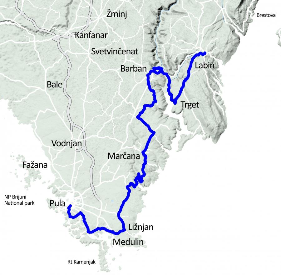 Stage map: Pula–Labin