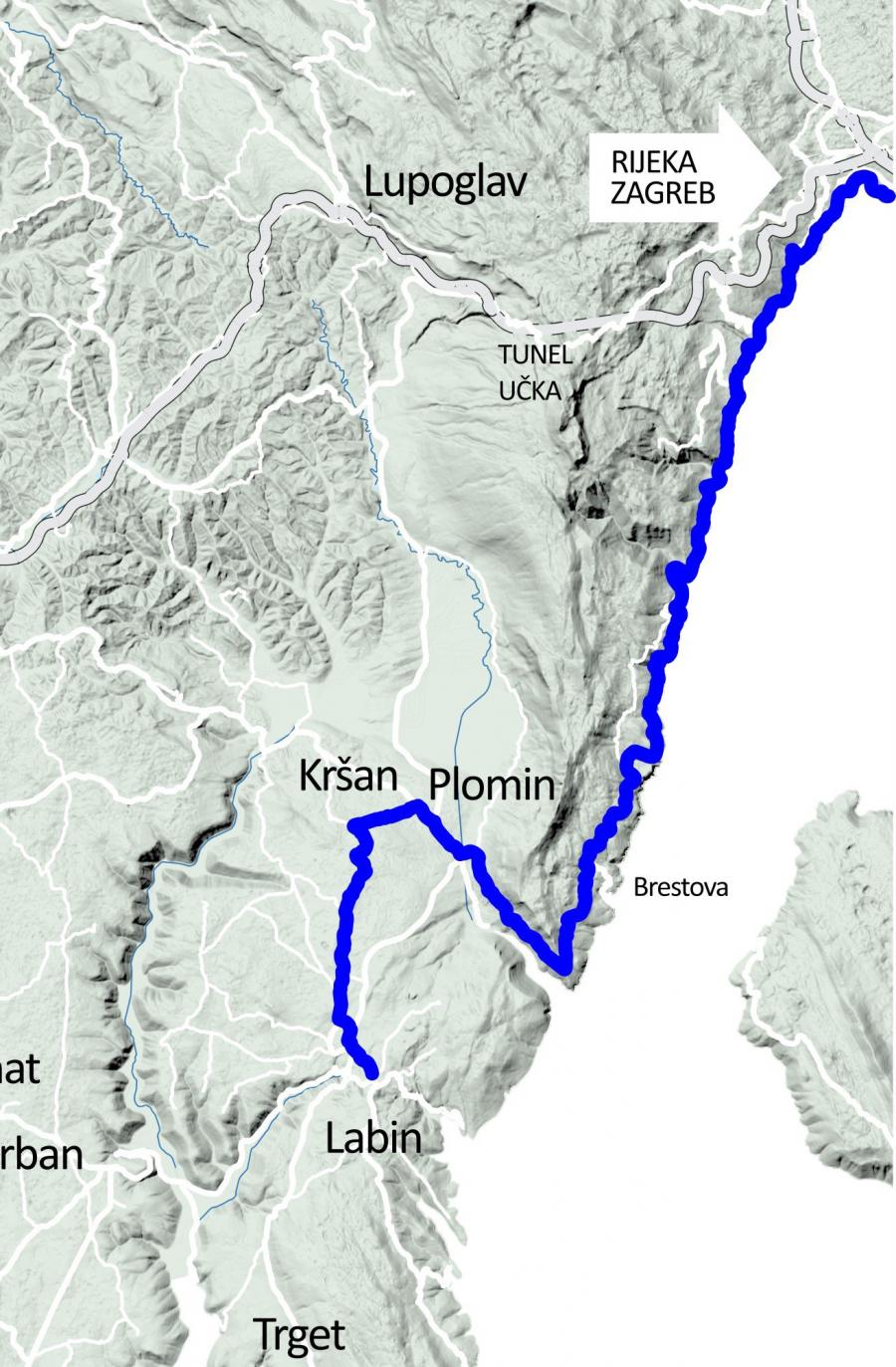 Stage map: Labin–Rijeka